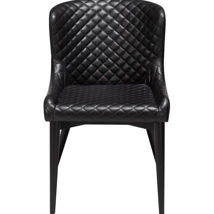 Vetro Stol Vintage Black Art.Leather, Black Oak