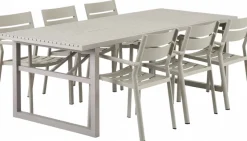 Vevi Matgrupp 230x95 cm ink 6st Delia Karmstolar Khaki