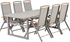 Vevi Matgrupp 230x95 cm Khaki ink 6st Andy Positionsstolar