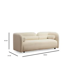 Victoria Bouclette (190 x 74 x 90 cm) Creme 2-sitssoffa