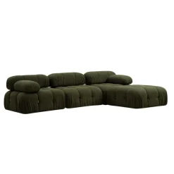 Vienna Beige L1-O1-1R-PUF (288 x 95 x 75 cm) Hörnsoffa Grön