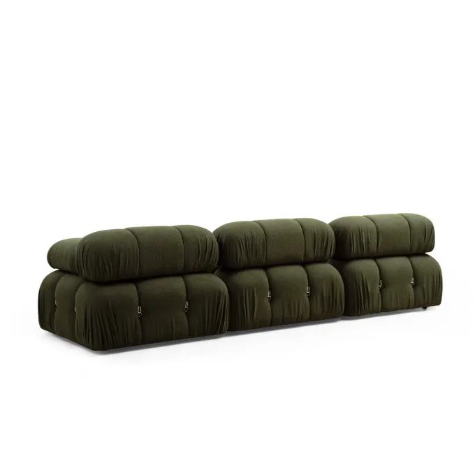 Vienna Beige L1-O1-1R-PUF (288 x 95 x 75 cm) Hörnsoffa Grön