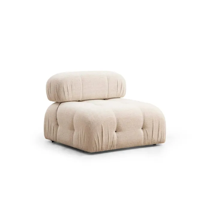 Vienna Beige L1-O1-1R-PUF (288 x 95 x 75 cm) Hörnsoffa Creme