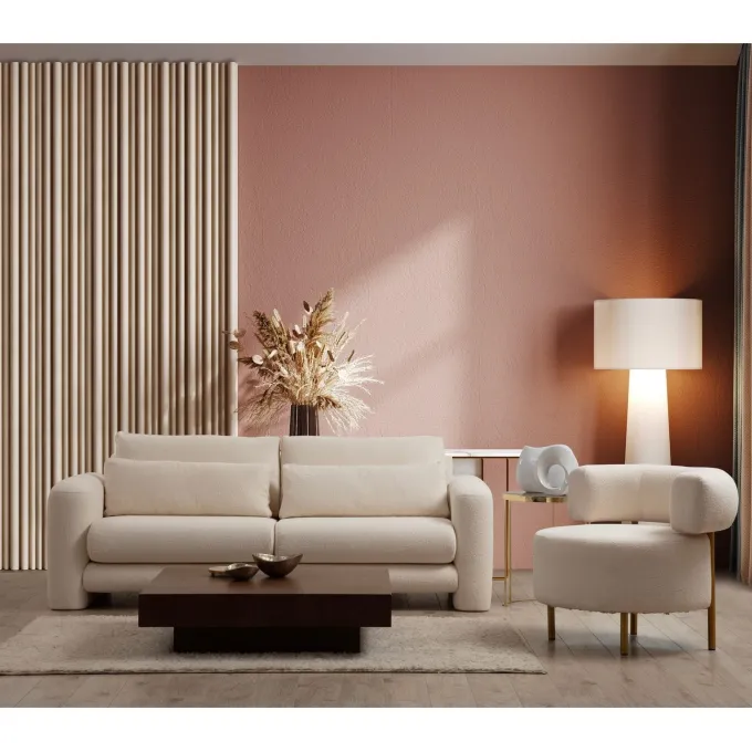 Vilnius (180 x 97 x 73 cm) 2-sitssoffa Creme