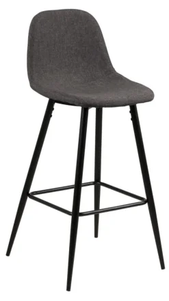 Wilma Barstol Låg Sawana tyg Grå