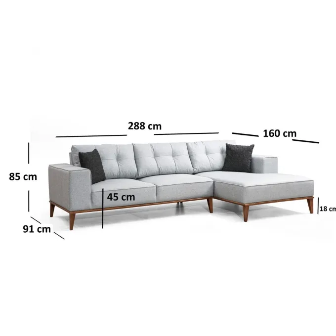 Windhoek Corner (288-160 x 91 x 85 cm) Hörnsoffbädd Höger