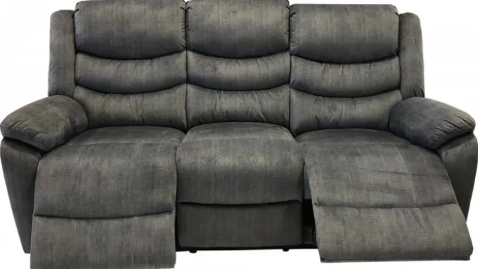 Winfield 3-Sits Reclinersoffa Grått Tyg