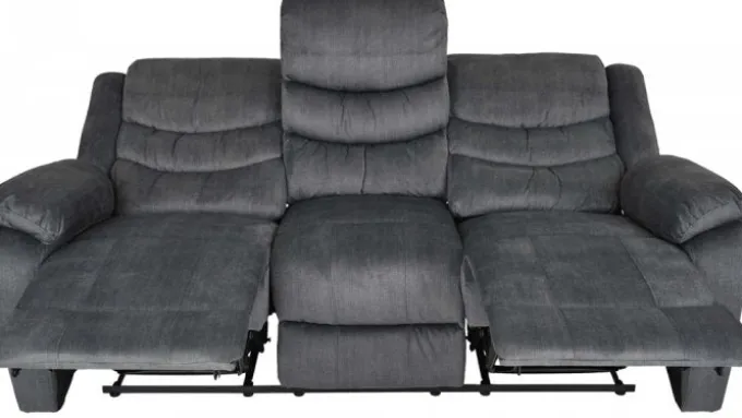 Winfield 3-Sits Reclinersoffa Grått Tyg
