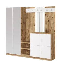 Zelino (187,2 x 180 x 37,5 cm) Hallstativ Atlantisk furu Vit